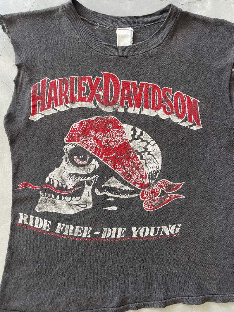 HARLEY DAVIDSON SKULL T-SHIRT - 60S/70S - XS/S