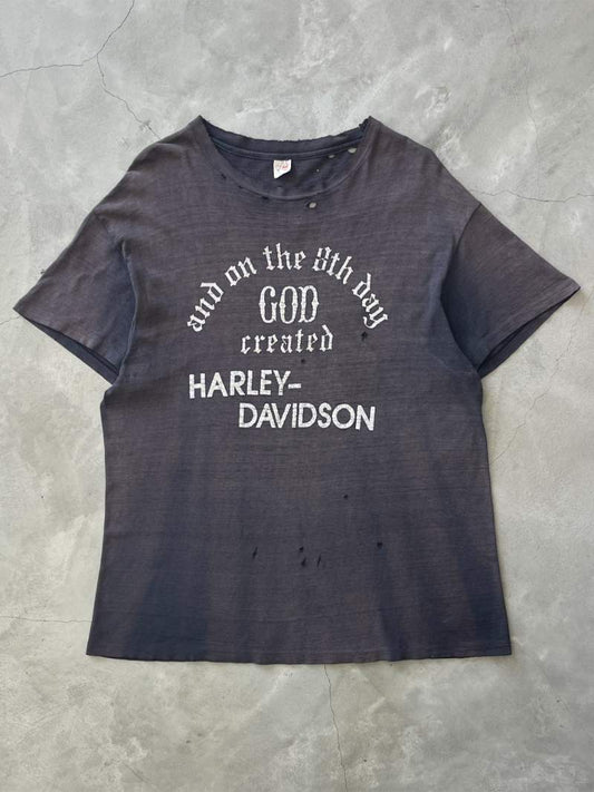 And on the 8th Day Harley Davidson T-Shirt - 70s - XL