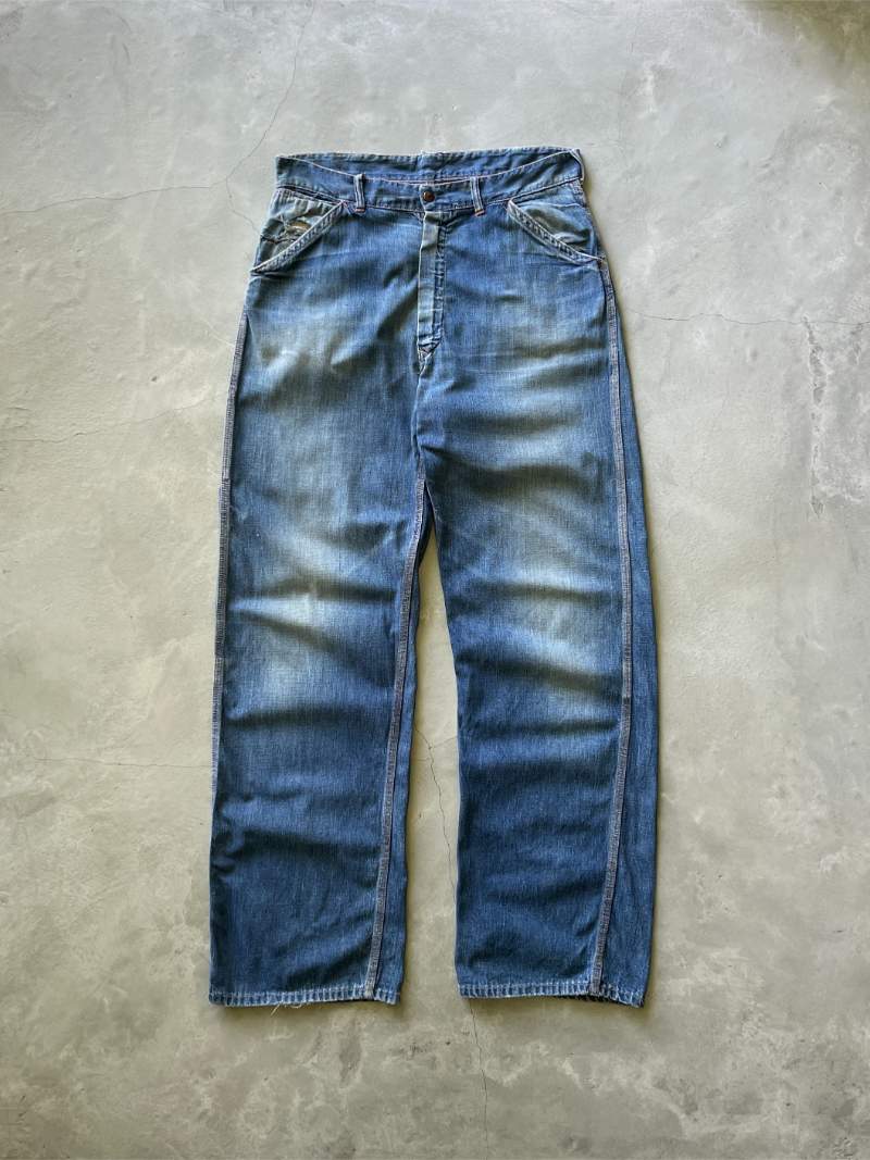 Sun Faded Denim Carpenter Pants - 50s - 32"