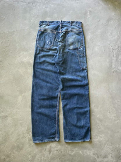 Sun Faded Denim Carpenter Pants - 50s - 32"