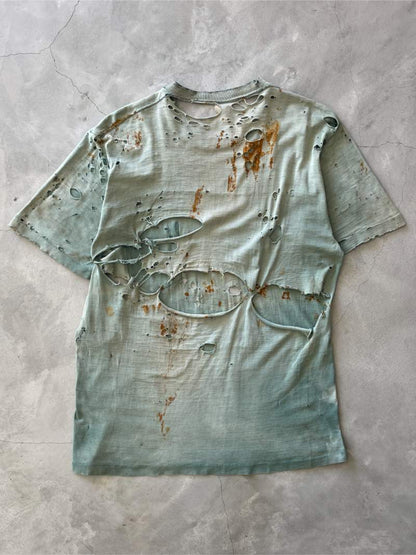 Thrashed/Rust Stained Green Pocket T-Shirt - 70s - L/XL