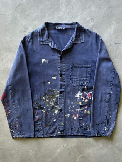 Painted French Workwear Jacket - 60s - L