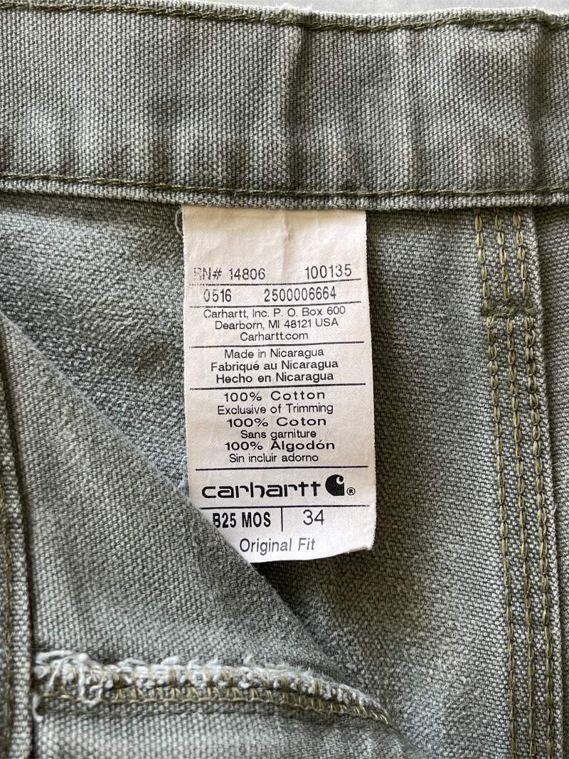 Thrashed Mos Carhartt Carpenter Shorts - 90s - 35"