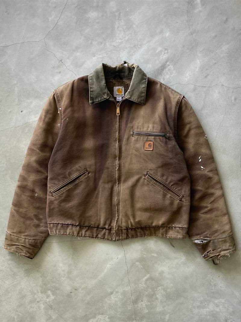 Heavily Sun Faded Brown Carhartt Detroit Jacket - 00s - M