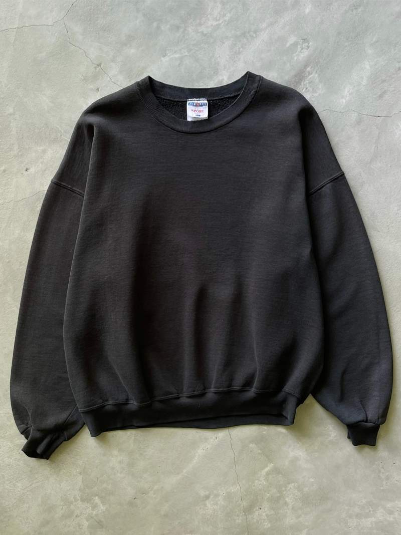 Faded Black Jerzees Sweatshirt - 90s - XL Boxy