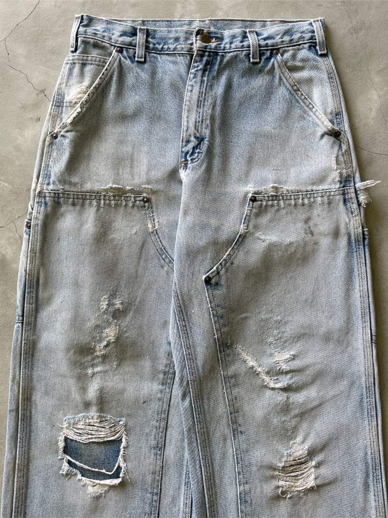 Distressed Light Wash Denim Carhartt Double Knees - 90s - 32"