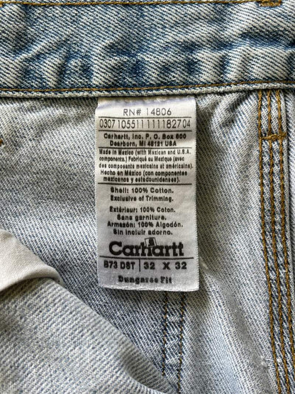 Distressed Light Wash Denim Carhartt Double Knees - 90s - 32"