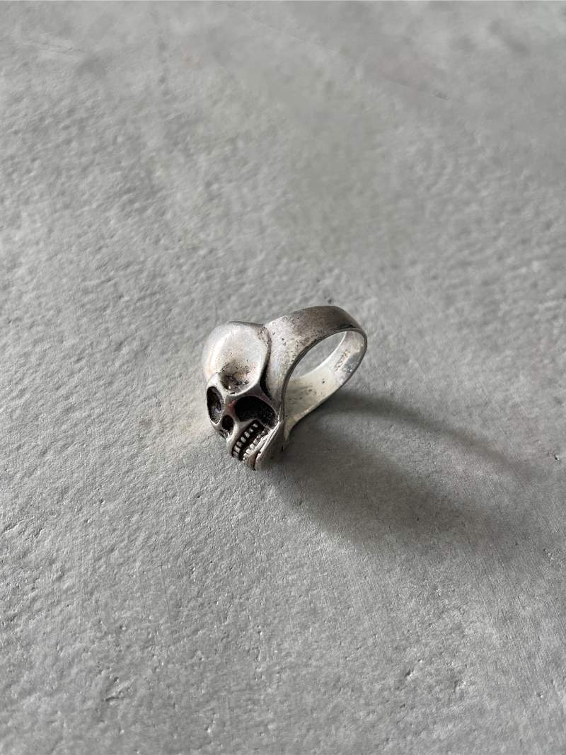 .925 Silver Biker Skull Ring - Size -10