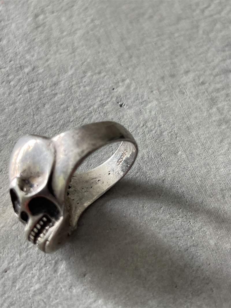 .925 Silver Biker Skull Ring - Size -10