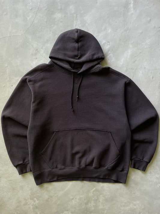 Faded Black Blank Hoodie - 90s - XL Boxy