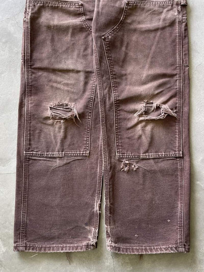 Distressed Brown Carhartt Double Knee Pants - 90s - 34"