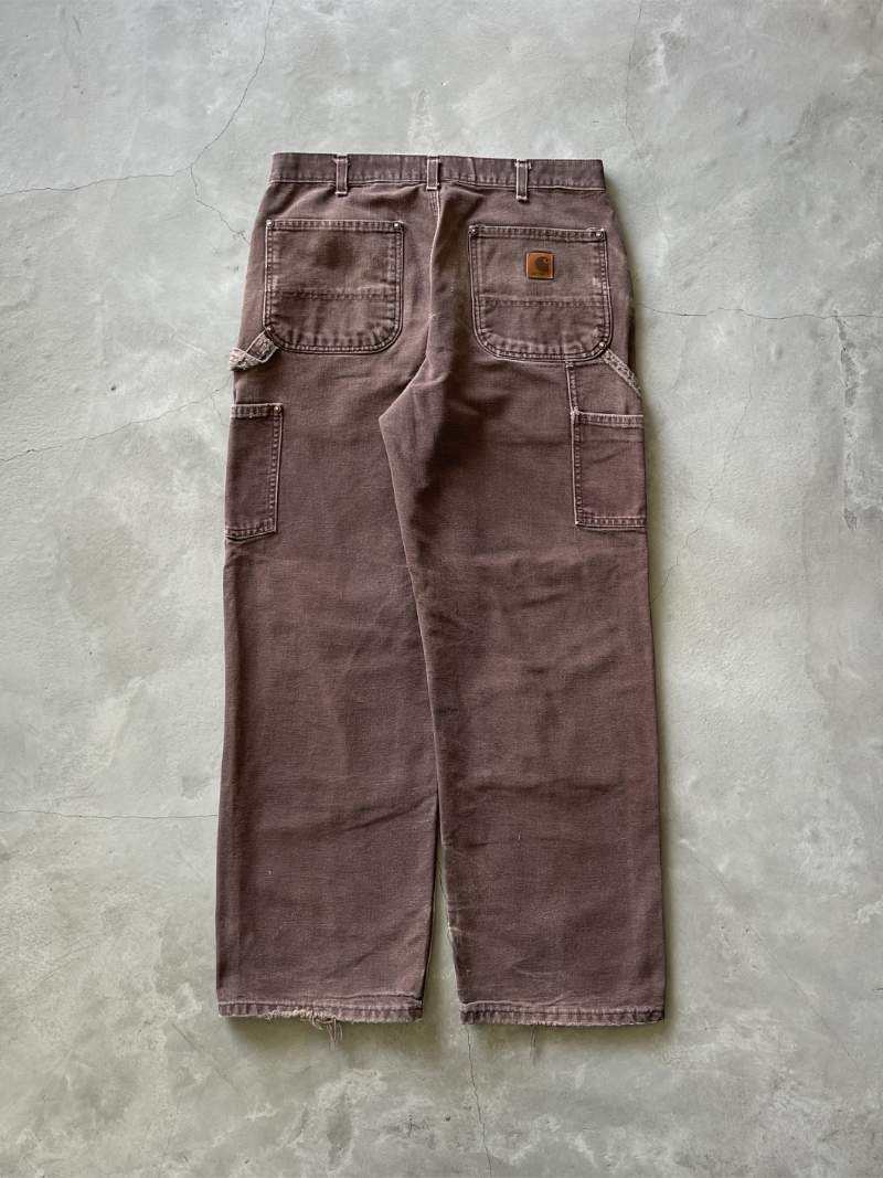 Distressed Brown Carhartt Double Knee Pants - 90s - 34"