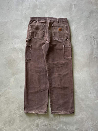 Distressed Brown Carhartt Double Knee Pants - 90s - 34"