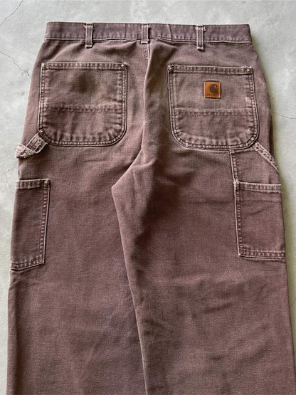 Distressed Brown Carhartt Double Knee Pants - 90s - 34"