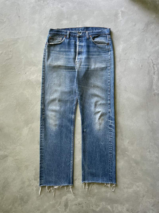 Faded Levi's 501 Denim Jeans Cut-Off - 80s - 34"