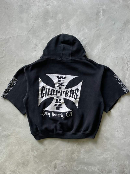 Black West Coast Choppers Cut-Off Hoodie - 00s - XL/XXL