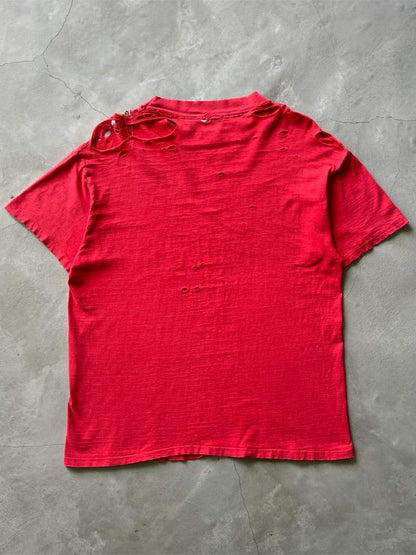 Distressed Red Hawaii T-Shirt - 90s - L