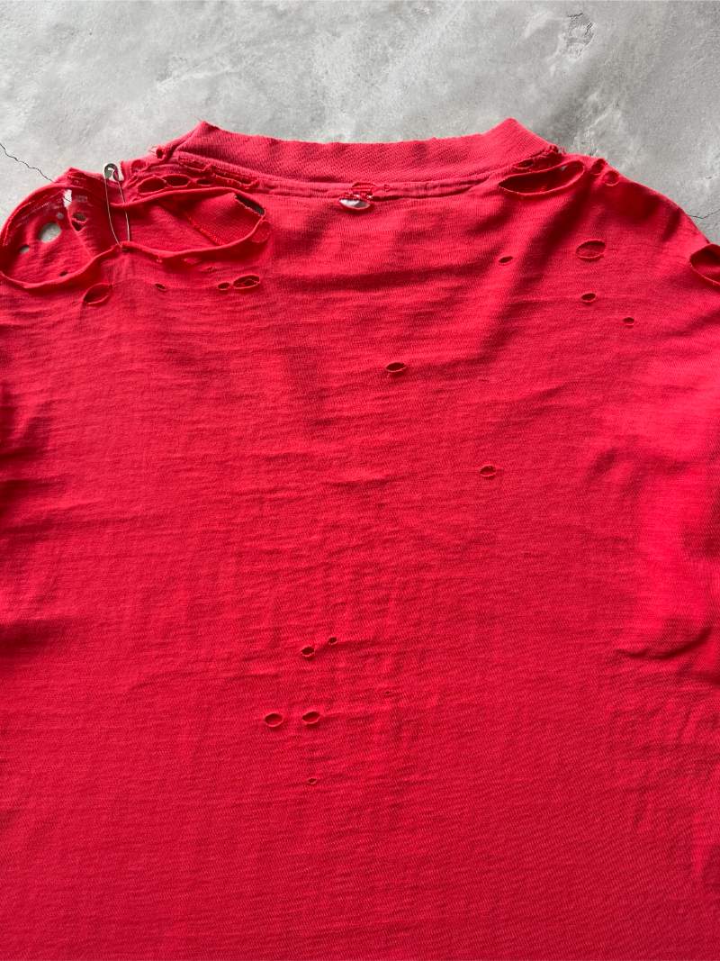 Distressed Red Hawaii T-Shirt - 90s - L