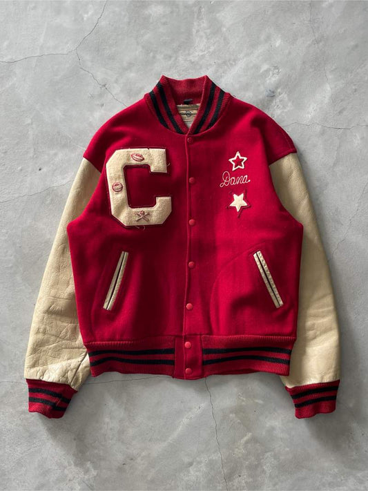 Red Star Leather Varsity Jacket - L/XL