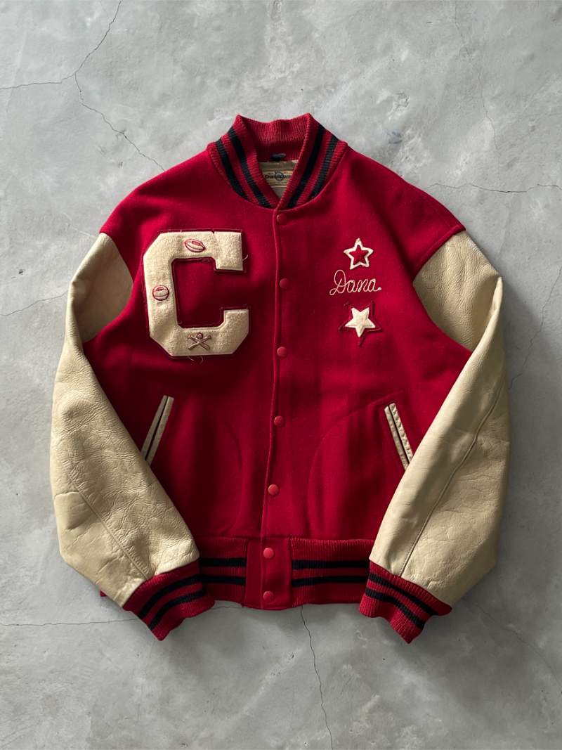 Red Star Leather Varsity Jacket - L/XL