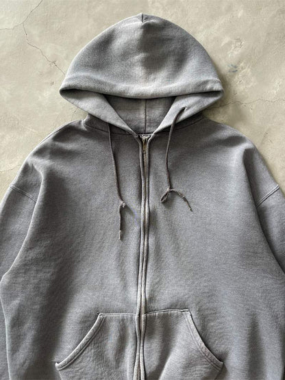 Stone Grey Russell Zip-Up Hoodie - XL