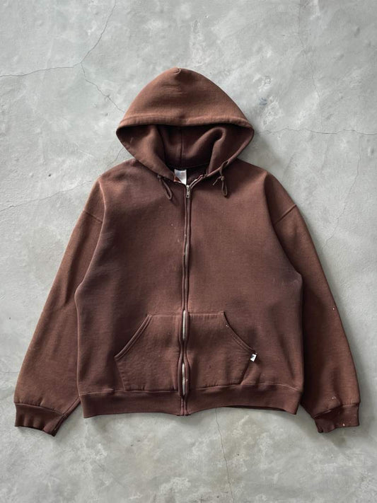 Brown Russell Zip-Up Hoodie - M/L