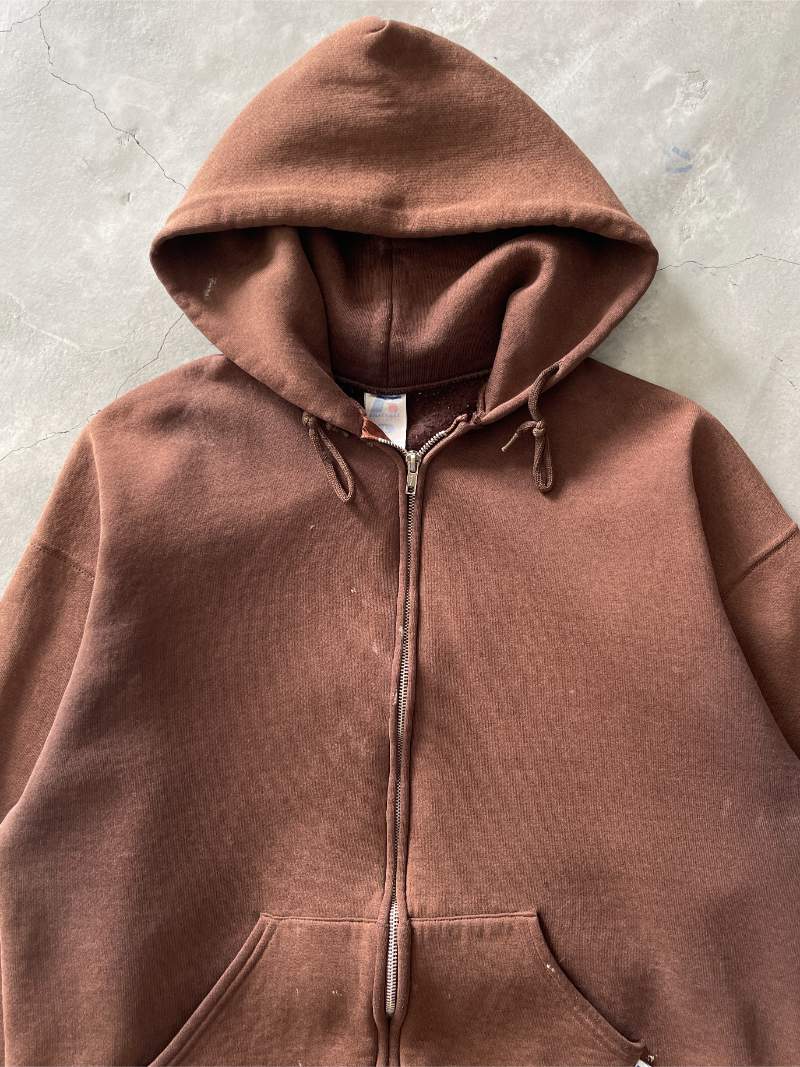 Brown Russell Zip-Up Hoodie - M/L