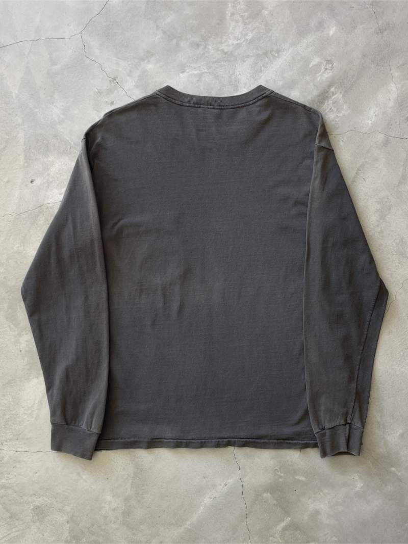 Black Blank Long Sleeve Pocket T-Shirt - 80s/90s - S