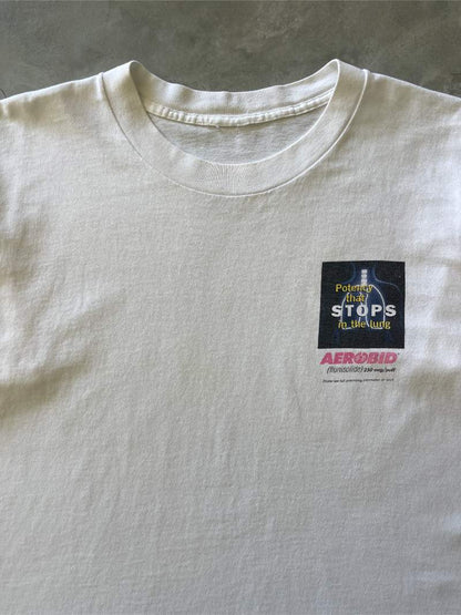 White Aerobid T-Shirt - 90s/00s - L