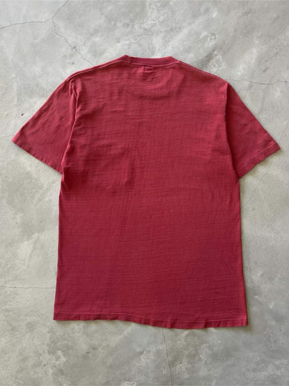 Dark Red Blank Pocket T-Shirt - 70s - M/L