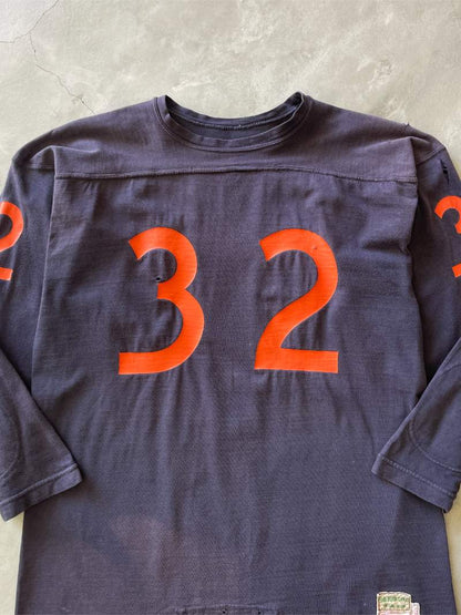 Navy Blue/Orange 32 Football Jersey - 60s/70s - M/L