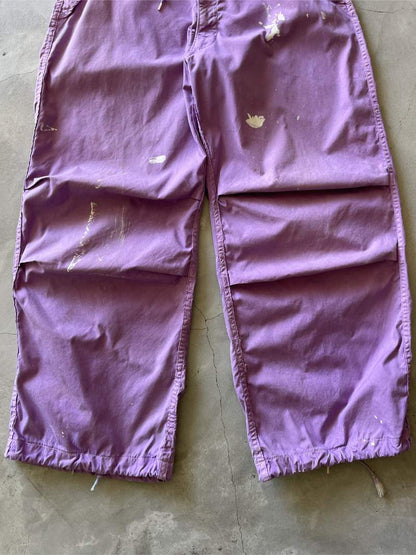 Over-Dyed Purple Parachute Pants - 60s/70s - 29" - 32" Adjustable