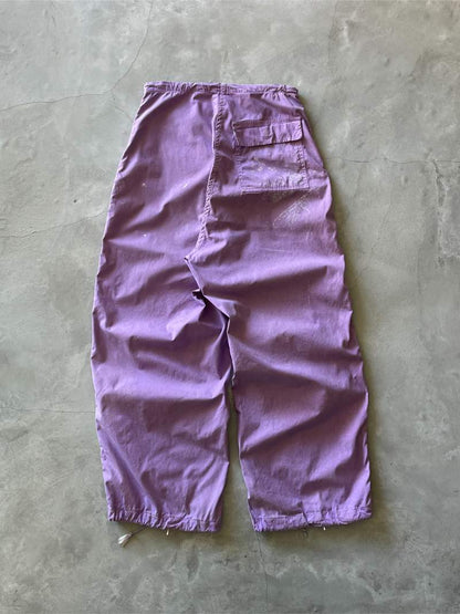 Over-Dyed Purple Parachute Pants - 60s/70s - 29" - 32" Adjustable