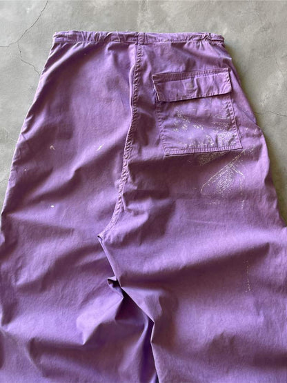 Over-Dyed Purple Parachute Pants - 60s/70s - 29" - 32" Adjustable