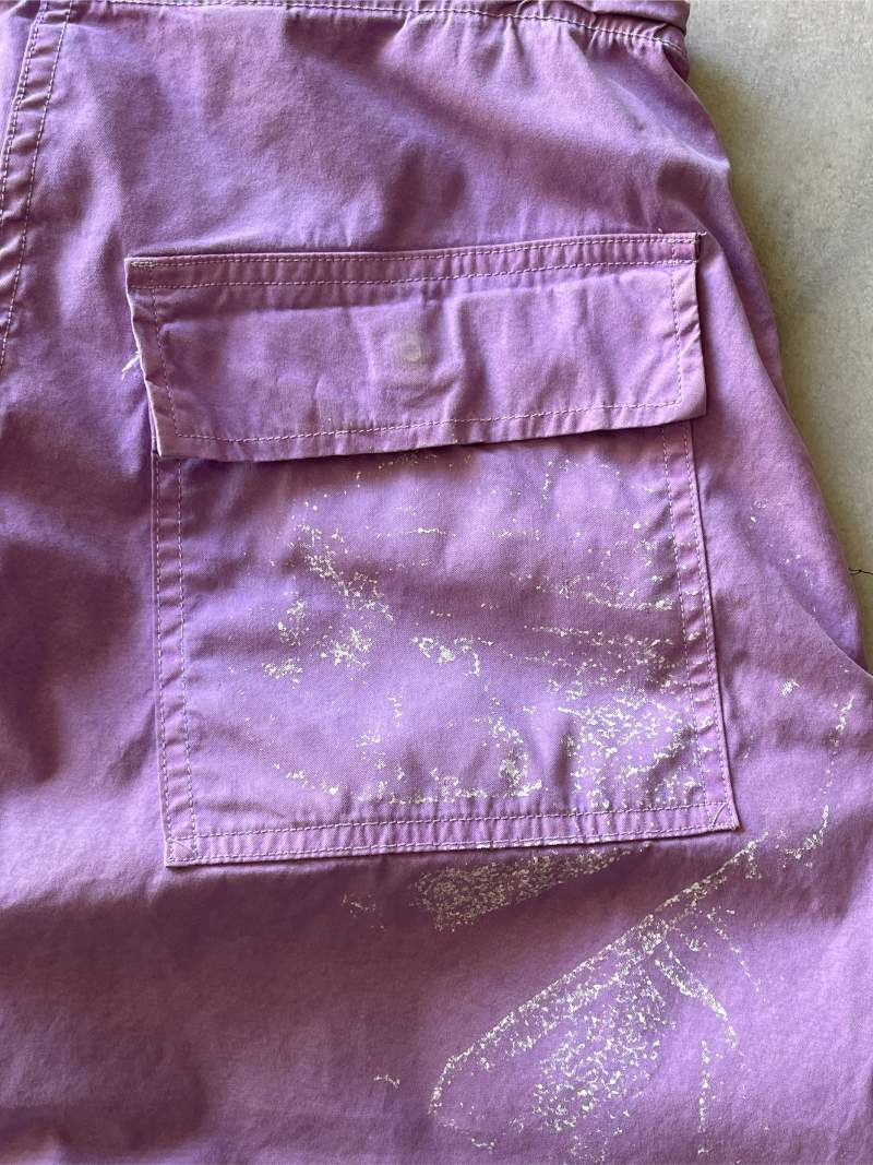 Over-Dyed Purple Parachute Pants - 60s/70s - 29" - 32" Adjustable