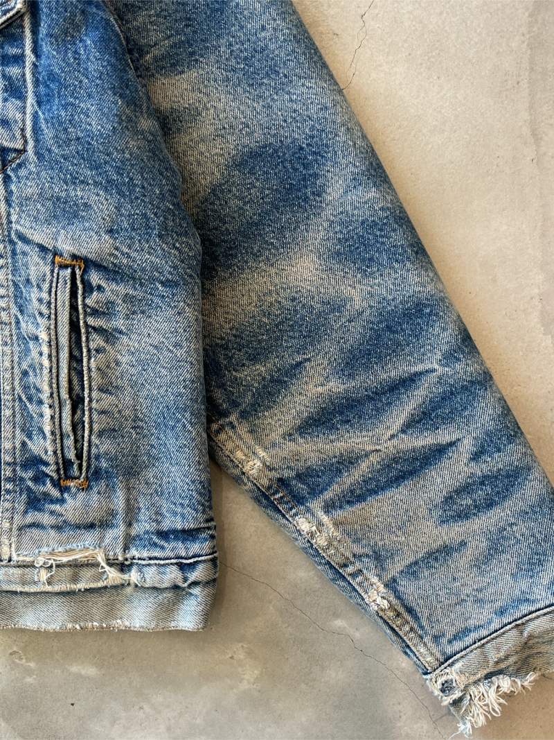 Sun Faded Levi's Blanket Lined Denim Jacket - 90s - L