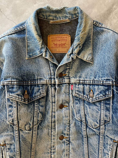 Sun Faded Levi's Blanket Lined Denim Jacket - 90s - L