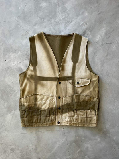 Ammunition Holster Sun Faded HBT Military Vest - 60s - L/XL