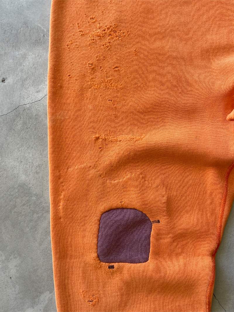 Repaired Orange Creamsicle Sweat Pants - 50s/60s -