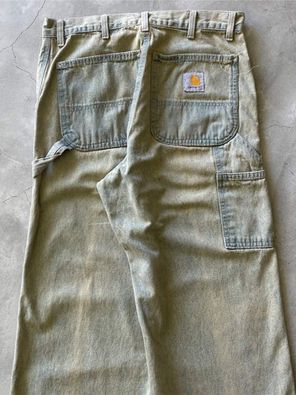 Mud Wash Denim Carhartt Carpenter Pants - 80s - 32"