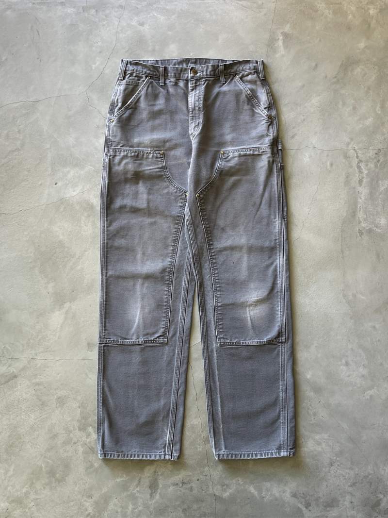 Faded Grey Carhartt Double Knee Pants - 90s/00s - 34"