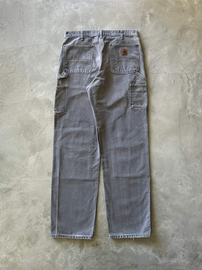 Faded Grey Carhartt Double Knee Pants - 90s/00s - 34"