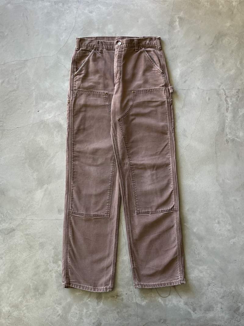 Washed Out Brown Carhartt Double Knee Pants - 90s - 33"