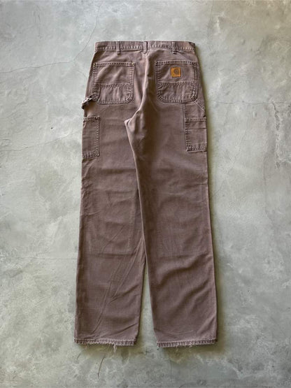 Washed Out Brown Carhartt Double Knee Pants - 90s - 33"