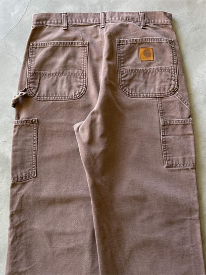 Washed Out Brown Carhartt Double Knee Pants - 90s - 33"