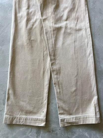 Thrashed Tan Military Chino Pants - 50s/60s -