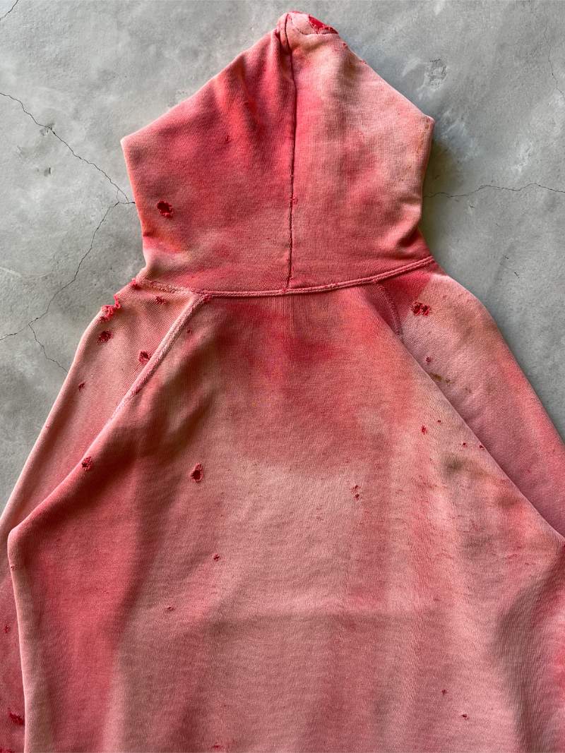 Sun Faded/Distressed Red Pullover Hoodie - 50s - L/XL