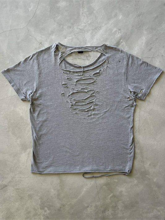 Grey Gap Thrashed T-Shirt - 90s/00s - L