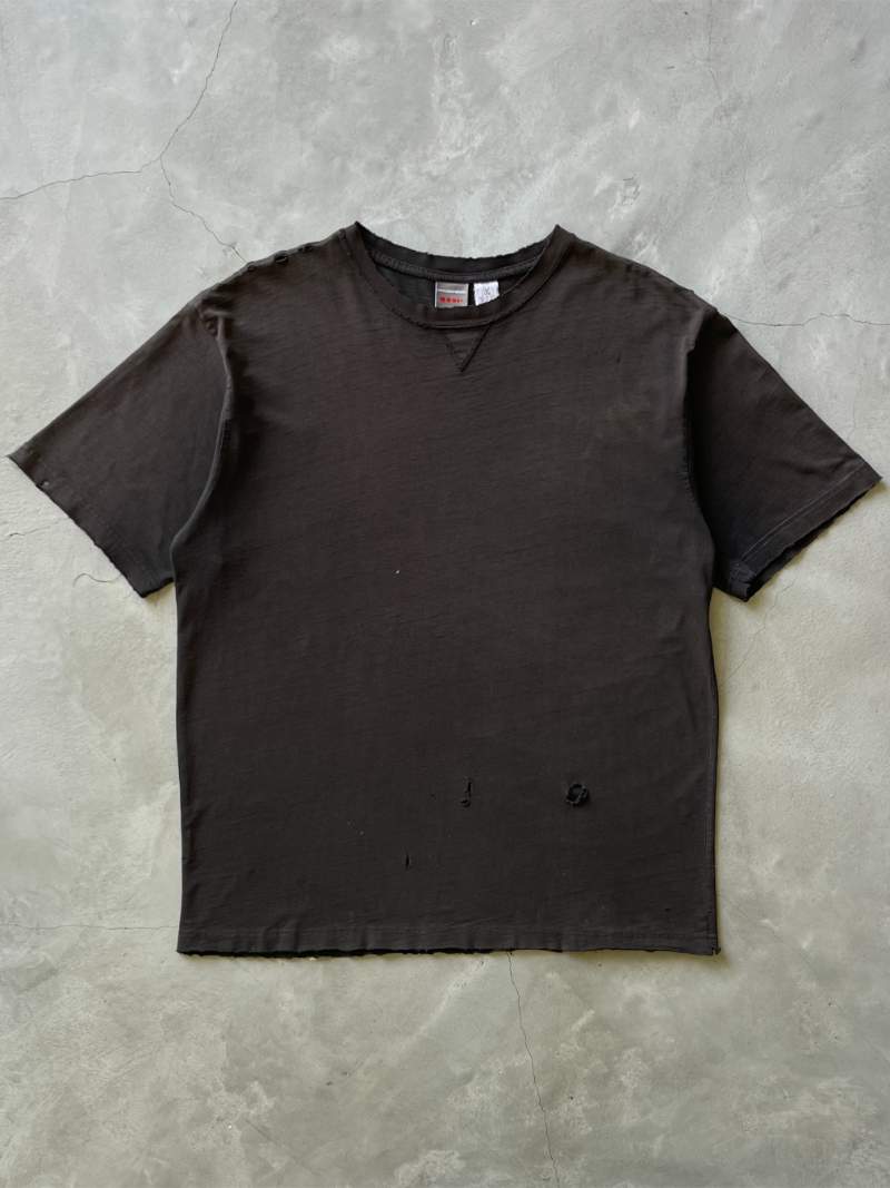 Sun Faded Black Blank T-Shirt - 00s - L