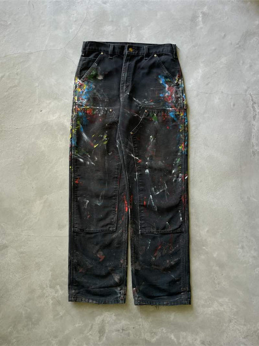Painted Black Carhartt Double Knees - 90s/00s - 32"